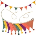 thumbnail image 5 of Colorful Cotton Crepe Bunting Garland Wall Ceiling Decoration Pennant For Toddler Rooms Baby Photoshoots, 5 of 9
