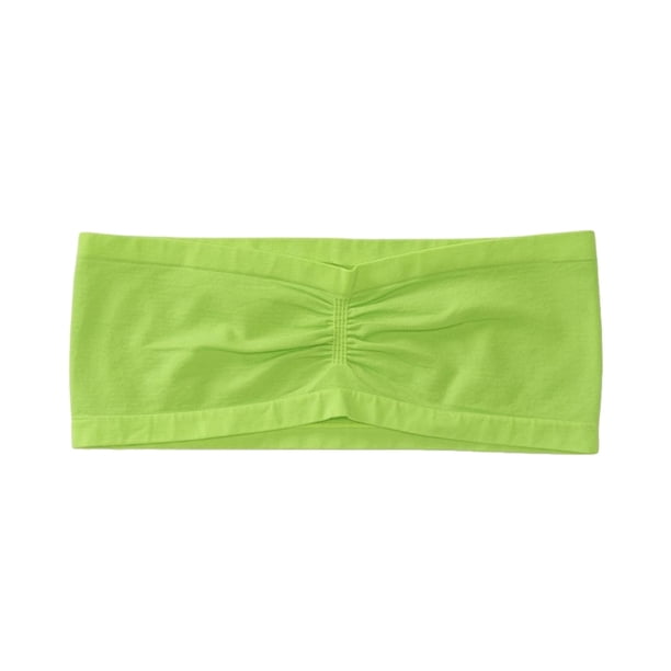 Aeropostale Sujetador bandeau sólido sin costuras para mujer, verde, XS/S