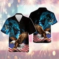 thumbnail image 4 of Camisas de verano de talla grande y gran tamaño para hombre, camisas de manga corta con solapa para fiesta hawaiana a la moda de Lion American para hombre, 4 of 4