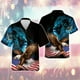 thumbnail image 5 of Camisas de verano de talla grande y gran tamaño para hombre, camisas de manga corta con solapa para fiesta hawaiana a la moda de Lion American para hombre, 5 of 5