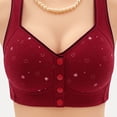 thumbnail image 2 of GEWSEY Daisy Bras for Older Women Front Closure Push up Bra No Underwire Senior Bra with Snaps 2025 Upgraded Breathable Cotton Bras Red, 50, 2 of 4