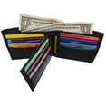 thumbnail image 6 of Bifold Men's Genuine Leather Center Flap Multi Card Holder Wallet NEW (Black), 6 of 6