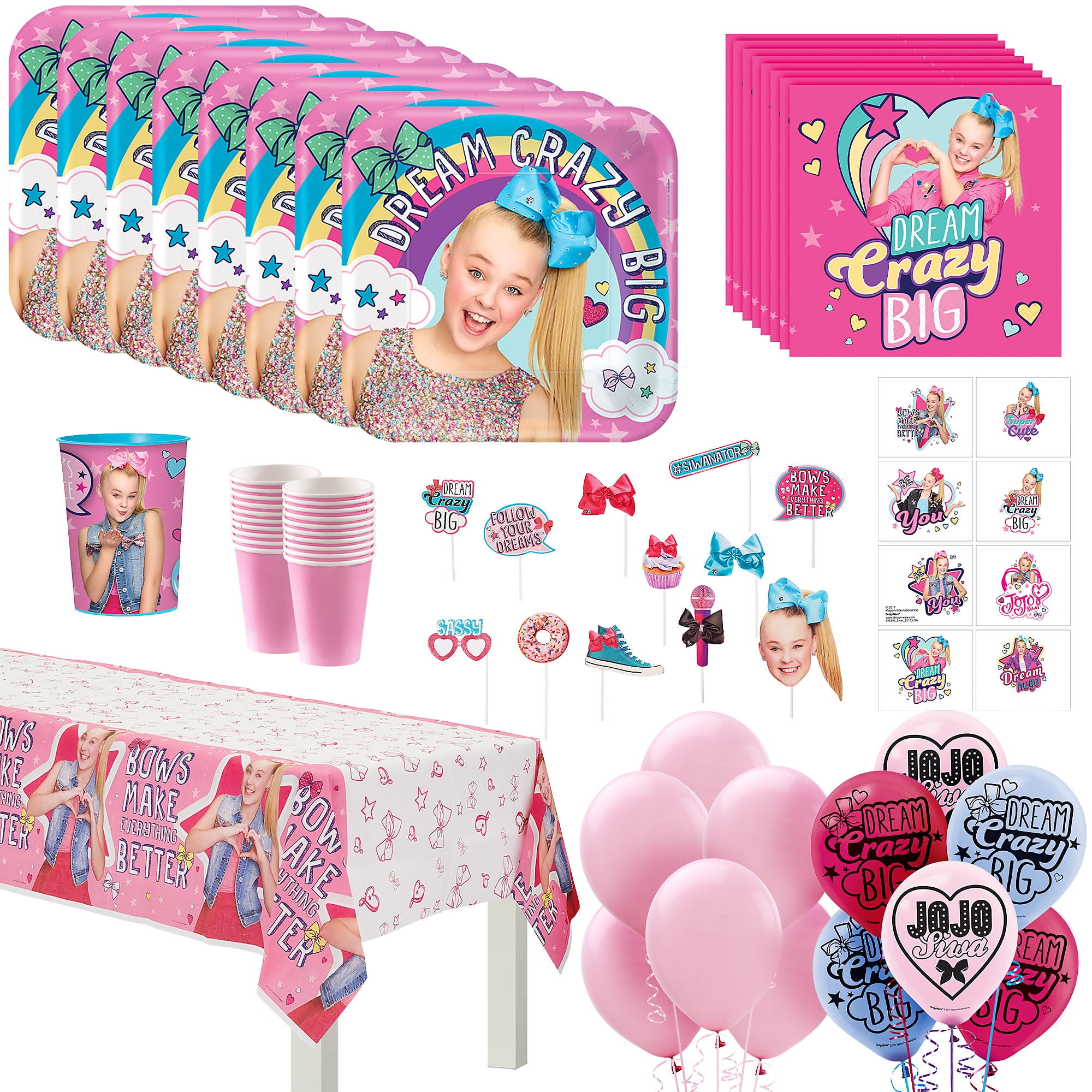 Party City JoJo Siwa Mega Deluxe Birthday Party Pack for 16 Guests