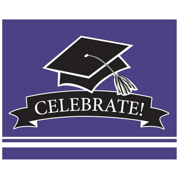 Graduation School Spirit Purple Invitations, 50 Count
