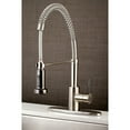 thumbnail image 2 of Gourmetier GSY8888DKL Kaiser Single-Handle Deck-Mount Pre-Rinse Kitchen Faucet, Brushed Nickel/Black Stainless Steel, 2 of 6