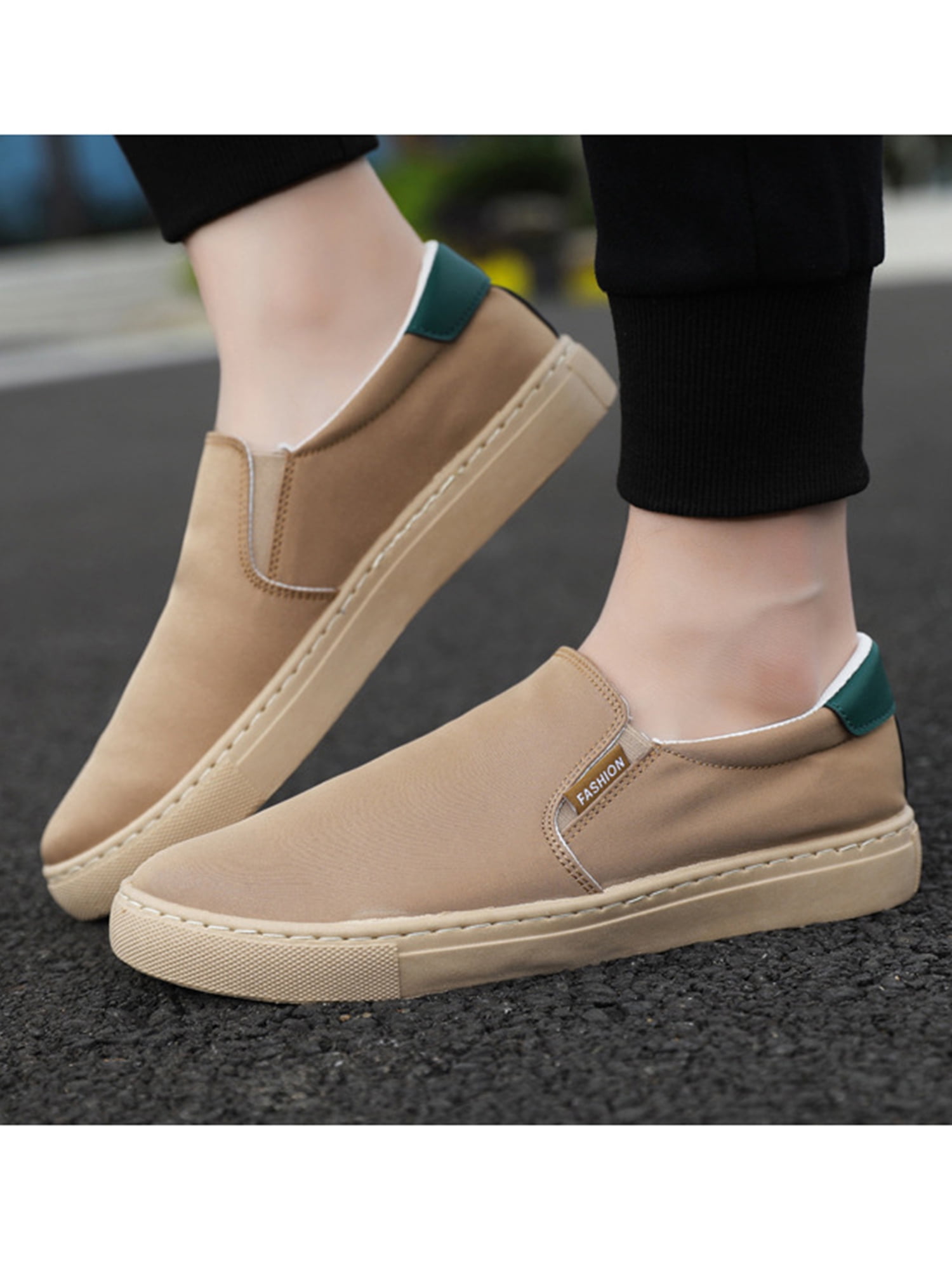 Gomelly Mens Canvas Shoes Slip On Loafers Casual Sneakers 