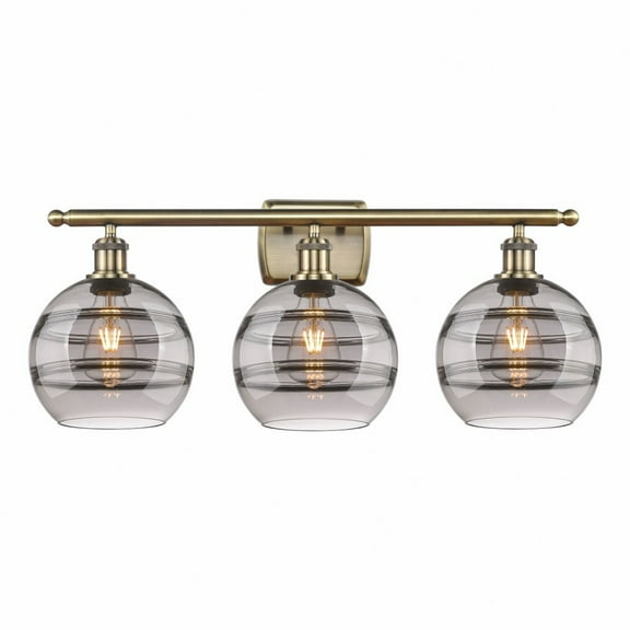 516-3W-AB-G556-8SM-Innovations Lighting-Rochester - 3 Light Bath Vanity In Industrial Style-10.88 Inches Tall and 28 Inches Wide-Antique Brass