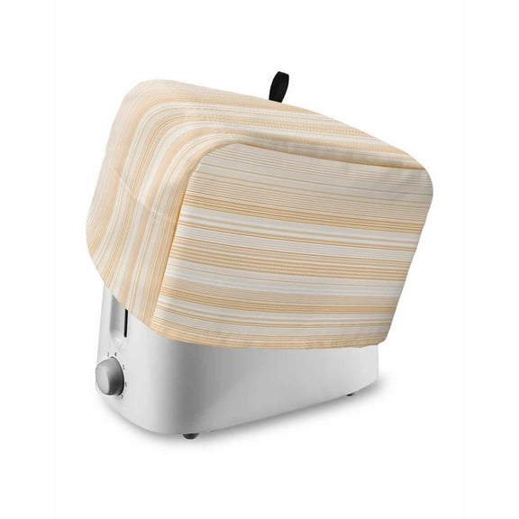 Fsddascl Orange Stripe Toaster Cover 4 Slice, Large Kitchen Appliance Covers, Abstract Art Modern Vertical Striped Toaster Oven Cover with Loop, Bread Machine Cover Polyester Dust Cover Protection