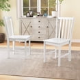 thumbnail image 2 of Giantex Wooden Dining Chairs Set of 2, Dinette Furniture Set w/Slatted Tilted Backrest, Kitchen Chairs , White, 2 of 8