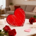 thumbnail image 3 of Mecorevxz Valentines Day Wooden Table Logos Rural Heart-shaped Tabletop Center Decoration Farmhouses Layered Tray Decoration(Red), 3 of 6