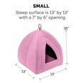 thumbnail image 2 of FurHaven Pet Products Fleece Tent Hooded Pet Bed for Cats & Small Dogs - Cotton Candy Pink, 2 of 9