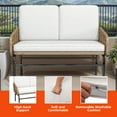 thumbnail image 5 of ModFusion All-Weather Rattan Wicker Double Seat Loveseat Sofa, Versatile Indoor Outdoor Patio Furniture for Bedroom, Living Room Backyard & Poolside, 5 of 9