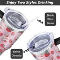 thumbnail image 5 of Strawberry 40oz Stainless Steel Vacuum Insulated Tumbler with Lid and Straw for Water Iced Tea Coffee Smoothie and More, 5 of 7