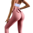 thumbnail image 3 of REALiKUN Women's Scrunch Butt Leggings Cute Bow Tie High Waisted Yoga Pants Summer Sexy Stretch Leggings, 3 of 5