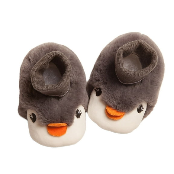 Generic Slippers Toddler Girl Autumn And Winter Children Toddler Boys And Girls Non Slip Flat Socks Plush Warm Solid Color Cute Pig Shape(0-3 Months,Black)