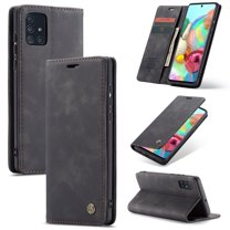 Dteck Wallet Case For Samsung Galaxy A71 2020 (not Fit A70), Premium PU Leather Wallet case Magnetic Flip Folio [Kickstand Feature] with ID&Credit Card Pockets,Black