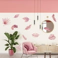 thumbnail image 4 of Juego de 2 hojas de calcomanías de pared con plantas tropicales rosas, hojas de palma, vinilo decorativo, arte de pared DIY, 4 of 8