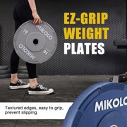 Mikolo Bumper Plates, 2-Inch Olympic Weight Plates for Weight Lifting and Strength Training, 230 lbs Sets