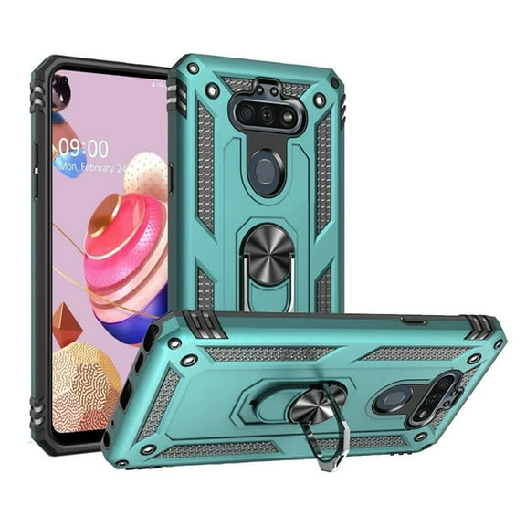GSA Slim Shockproof Hybrid Case w/Ring Stand for LG Aristo 5 - Teal