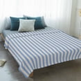 thumbnail image 4 of Blue Striped Blanket Soft Cozy Warm Throw Blanket for Couch, Plush Fuzzy Flannel Fleece Blankets for Sofa, Modern Simple Farmhouse Beige Vintage Bed Blankets Lightweight Gifts for Women, 32"x48", 4 of 9