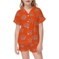 thumbnail image 2 of FYDUU Girls Pajamas Set Cute Cartoon Print Short Sleeve Button Down Sleepwear for Kids Casual Loungewear Summer Nightwear Outfits 8-9 Years, 2 of 4
