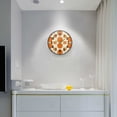 thumbnail image 5 of Yayeee Wall Clock Battery Operated 9.5" Silent Quartz Non-Ticking for Living Room Decor, Orange Geometric Pattern, 5 of 8