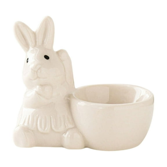 Moocorvic Easter Bunny Candy Dish Cute Ceramics Rabbit Figurines Easter Party Table Decoration