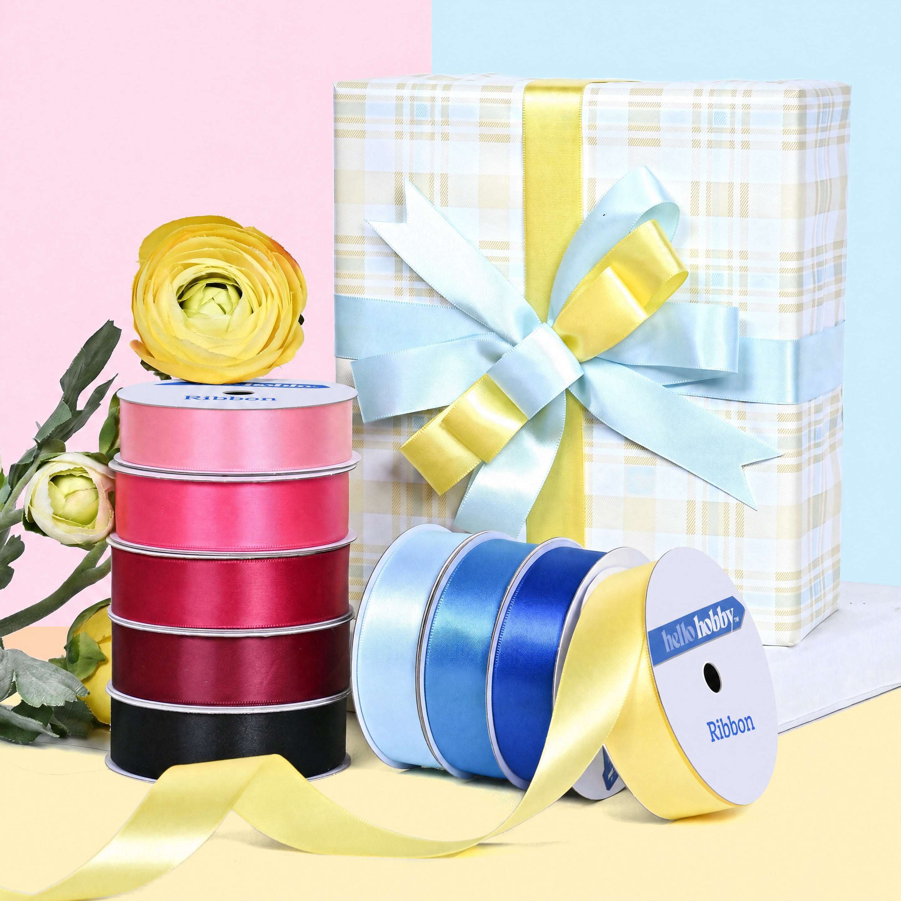 Hello Hobby 7/8" Lagoon Satin Ribbon, 6 Yards