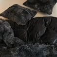 thumbnail image 4 of Wajade Plush Duvet Cover Set Fluffy Fuzzy Comforter Cover Set (1 Duvet Cover+2 Pillow Shams) King Size,Black, 4 of 6