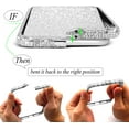 thumbnail image 6 of for iPhone 13 Bling Glitter Case for Women Cute Diamond Rhinestone with Shiny Sparkly Sticker Skin Plating Metal Bumper Frame Edge Protective Cover Girly Fashion Luxury Case Silver, 6 of 13