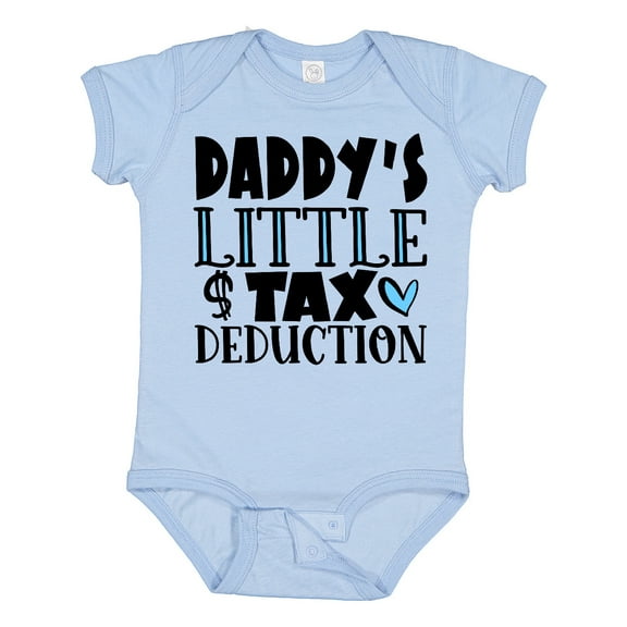 Inktastic Daddy's Little Tax Deduction Blue Hearts Boys or Girls Baby Bodysuit