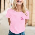 thumbnail image 4 of Cancer Shirts for Women Pink Ribbon Graphic Tees Short Sleeve Crewneck Cancer Awareness Shirt, 4 of 5