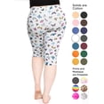 thumbnail image 3 of Stretch Is Comfort Women's Oh so Soft Knee Length Leggings Butterfly Large, 3 of 3