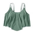 thumbnail image 1 of Women's Bikini Tops Full Coverage Tankini Top Double Layer Swim Bras Flounce Bathing Suit Tops With Ruffled, 1 of 1