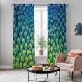 thumbnail image 6 of Kitchen Curtains 84 Inch Length 2 Panels, Ombre Peacock Grommets Window Treatment Curtain, Vintage Abstract Peacock Feather Gradient Blue Thermal Curtains Drapes for Living Room/Bathroom, 6 of 9