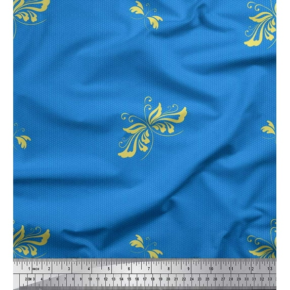 Soimoi Poly Georgette Fabric Swirl & Honeycomb Design Geometric Decor Fabric Printed Yard 42 Inch Wide