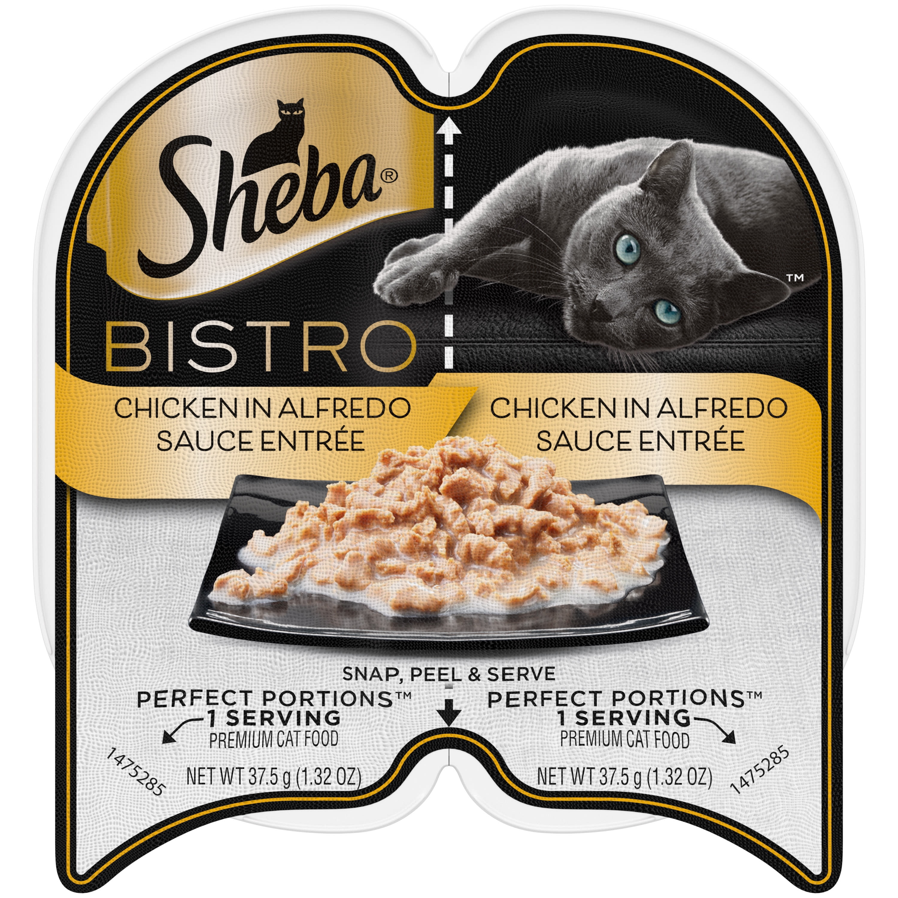 SHEBA PERFECT PORTIONS Bistro Adult Wet Cat Food, Chicken in Alfredo Sauce Flavor 2.64 oz (24)