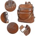 thumbnail image 4 of Mochila de mujer LANNMXG de cuero suave 2 en 1, 4 of 5