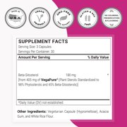 SuperSmart Beta-Sitosterol Supplement 180mg per Day (Patented) - Plant Sterols - Beta-Sitosterol Extract for Men | Non-GMO & Gluten Free - 90 Vegetarian Capsules