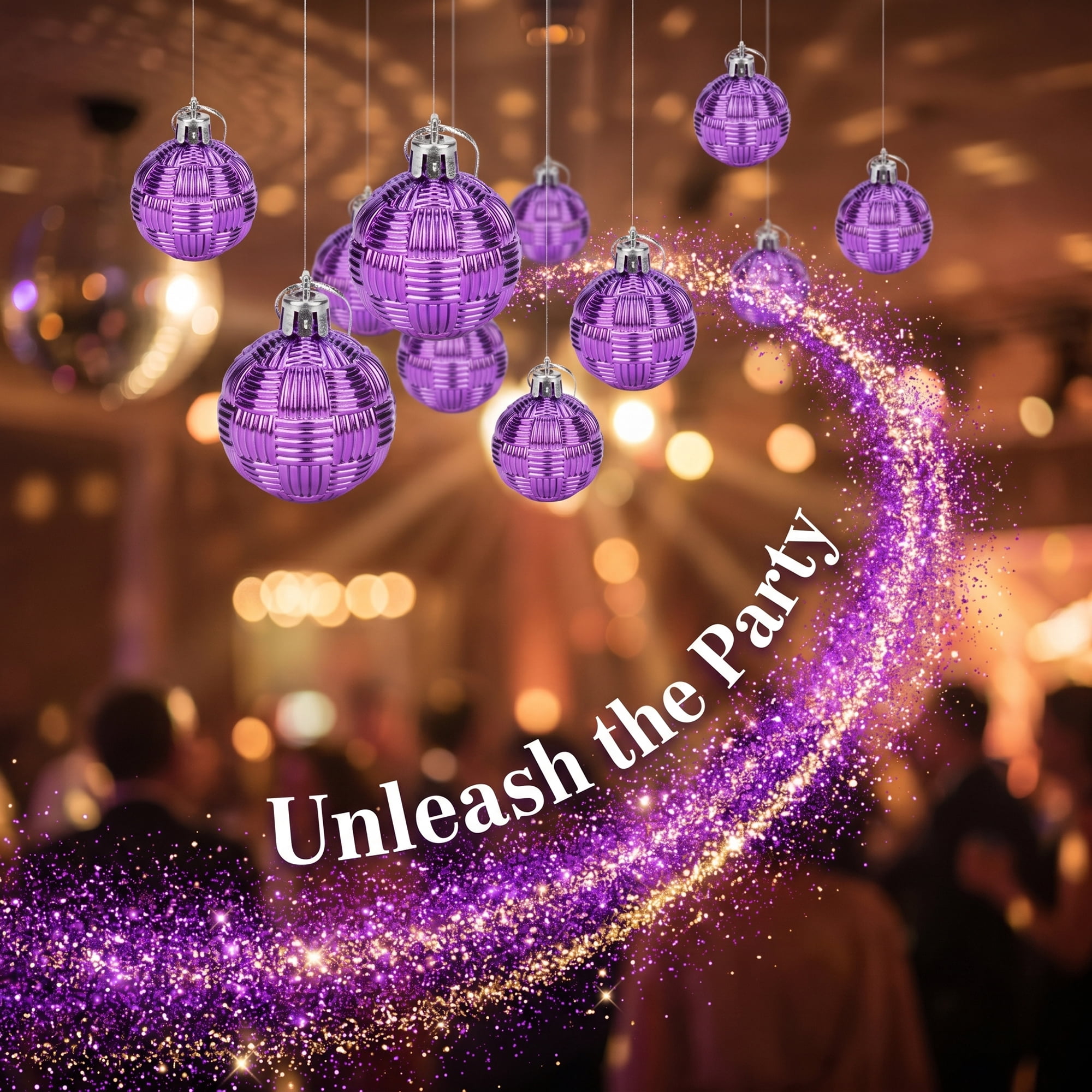 Unique Bargains 6Pcs Woven Texture Balls Mini Decorative Spheres Orbs Purple 1.6"