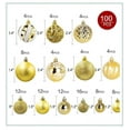 thumbnail image 6 of Hwkond Christmas Balls Decorations 101PCS Christmas Balls Ornaments Painted Christmas Tree Decorations,Plating Christmas Hanging Ball Shatterproof Sparkling Plastic Christmas Balls (Gold,1.18In), 6 of 7