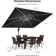 thumbnail image 3 of PURPLE LEAF  9 x 12 ft Double Top LED Rectangle Patio Cantilever Umbrella Grey, 3 of 5