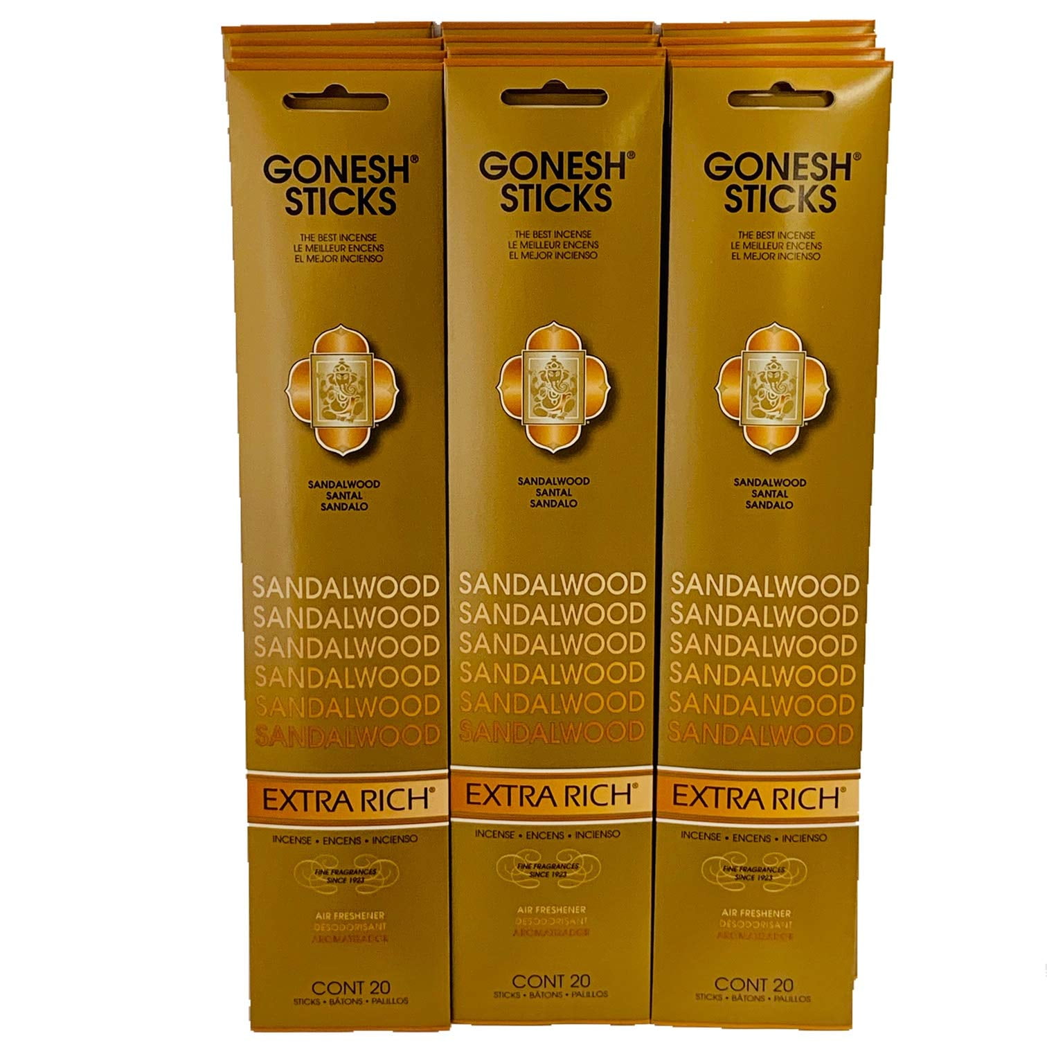 Gonesh Incense Sticks Extra Rich Collection Sandalwood (240Sticks