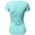 thumbnail image 2 of FashionOutfit Women's Short Sleeve Decorative Button Epaulet Pocket V Neck T Shirt Tops, 2 of 4