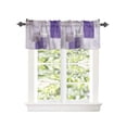 thumbnail image 2 of Kitchen Cafe Valance Curtain for Small Windows,Abstract Graffiti Geometric Art Rod Pocket Valances Lavender Purple Grey Color Block Window Treatment Panel for Living Room/Bedroom/Bathroom,60x18in, 2 of 9