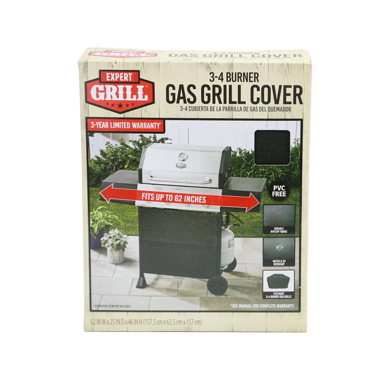 Credential verden Person med ansvar for sportsspil Expert Grill Heavy Duty 3-4 Burner Gas Grill Cover, 62 inch, Waterproof BBQ  Cover - Walmart.com
