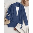 thumbnail image 6 of Women'S Long Sleeve Open Front Chunky Knit Draped Sweaters Outwear Denim Blue S, 6 of 9
