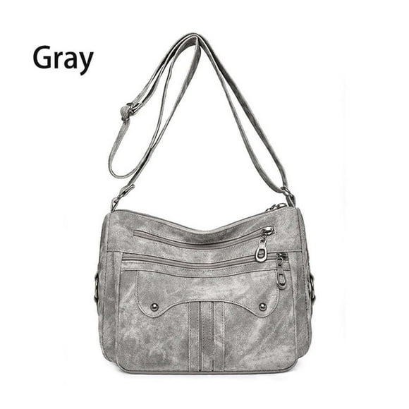 Large Capacity Shoulder Bag, EDHITNR Multipurpose Adjustable Vintage Faux Leather Tote, Spacious Zippered Compartment Fashionable Mom Bag for Work Travel Daily Use