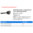 thumbnail image 2 of Combination Switch - Compatible with 1999 - 2004 Honda Odyssey 2000 2001 2002 2003, 2 of 2