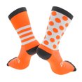 thumbnail image 1 of Calcetines de ciclismo Unique Bargains, absorbentes de sudor, antiolor, antifricción, calcetines para bicicleta al aire libre, grises y naranjas, tamaño L, neutros y universales, 1 par, 1 of 6